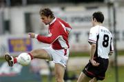 28 August 2004; Jamie Harris, Shelbourne, in action against Ciaran Martyn, Derry City, Shelbourne. FAI Cup 3rd Round Replay, Derry City v Shelbourne, Brandywell, Derry. Picture credit; David Maher / SPORTSFILE