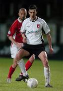 28 August 2004; Ciaran Martyn, Derry City, in action against Dave Rogers, Shelbourne. FAI Cup 3rd Round Replay, Derry City v Shelbourne, Brandywell, Derry. Picture credit; David Maher / SPORTSFILE