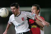 28 August 2004; Gareth McGlynn, Derry City, in action against David Crawley, Shelbourne. FAI Cup 3rd Round Replay, Derry City v Shelbourne, Brandywell, Derry. Picture credit; David Maher / SPORTSFILE