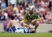 29 August 2004; Luke Quinn, Kerry, comforts Michael Tiernan, Laois. All-Ireland Minor Football Championship Semi-Final, Kerry v Laois, Croke Park, Dublin. Picture credit; Ray McManus / SPORTSFILE