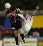 30 August 2004; James Keddy, Bohemians, in action against Dessie Baker, Longford Town. eircom League Cup final, Longford Town v Bohemians, Flancare Park, Drogheda. Picture credit; David Maher / SPORTSFILE