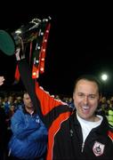 30 August 2004; Alan Mathews, Longford Town, celebrates at the end of the game after victory over Bohemians. eircom League Cup final, Longford Town v Bohemians, Flancare Park, Drogheda. Picture credit; David Maher / SPORTSFILE
