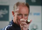 31 August 2004; Republic of Ireland manager  during the Carlsberg Cup fourth round draw. Portmarnock Hotel and Golf Links, Portmarnock, Co. Dublin Picture credit; David Maher / SPORTSFILE
