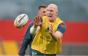 28 September 2013; Paul O'Connell, Munster, warms up before the game. Celtic League 2013/14, Round 4, Munster v Newport Gwent Dragons, Musgrave Park, Cork. Picture credit: Diarmuid Greene / SPORTSFILE