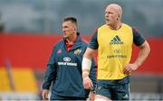 28 September 2013; Munster's Paul O'Connell and head coach Rob Penney before the game. Celtic League 2013/14, Round 4, Munster v Newport Gwent Dragons, Musgrave Park, Cork. Picture credit: Diarmuid Greene / SPORTSFILE