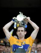 28 September 2013; Clare captain Patrick Donnellan lifts the Liam MacCarthy cup. GAA Hurling All-Ireland Senior Championship Final Replay, Cork v Clare, Croke Park, Dublin. Picture credit: Stephen McCarthy / SPORTSFILE