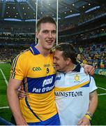 28 September 2013; Clare manager Davy Fitzgerald celebrates with Conor Ryan after his side’s victory. GAA Hurling All-Ireland Senior Championship Final Replay, Cork v Clare, Croke Park, Dublin. Photo by Sportsfile