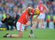 28 September 2013; A dejected Cathal Naughton, Cork, after the final whistle. GAA Hurling All-Ireland Senior Championship Final Replay, Cork v Clare, Croke Park, Dublin. Picture credit: Brendan Moran / SPORTSFILE