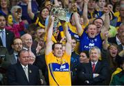 28 September 2013; Clare captain Patrick Donnellan lifts the Liam MacCarthy cup after the game. GAA Hurling All-Ireland Senior Championship Final Replay, Cork v Clare, Croke Park, Dublin. Picture credit: Barry Cregg / SPORTSFILE