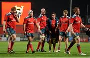 28 September 2013; Munster players, from left to right, Stephen Archer, Duncan Williams, Paul O'Connell, JJ Hanrahan, Ivan Dineen and Sean Dougall after defeating Newport Gwent Dragons. Celtic League 2013/14, Round 4, Munster v Newport Gwent Dragons, Musgrave Park, Cork. Picture credit: Diarmuid Greene / SPORTSFILE