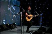 16 November 2024; Singer Mickey Joe Harte performs during the TG4 Ladies Football All Stars Awards banquet, in association with Lidl, at the Bonnington Dublin Hotel in Dublin.  Photo by Brendan Moran/Sportsfile