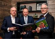 18 November 2024; Uachtarán Chumann Lúthchleas Gael Jarlath Burns with Forvis Mazars Managing Partner Tom O’Brien, left, and GAA Director of Communications Alan Milton at the launch of A Season of Sundays 2024 at The Croke Park Hotel in Dublin. Photo by David Fitzgerald/Sportsfile