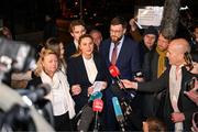 22 November 2024; Ms Nikita Ni Laimhin, reads a statement after the court announced the jury’s decision in the civil action case, P Ní Laimhin v McGregor & Anor, in High Court 24 at Chancery Place in Dublin. Photo by David Fitzgerald/Sportsfile