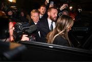 22 November 2024; Mr Conor McGregor leaves court with his father, Tony McGregor, left, and partner Dee Devlin, right, after the court announced the jury’s decision in the civil action case, P Ní Laimhin v McGregor & Anor, in High Court 24 at Chancery Place in Dublin. Photo by David Fitzgerald/Sportsfile