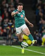 23 November 2024; Jacob Stockdale of Ireland during the Autumn Nations Series match between Ireland and Fiji at the Aviva Stadium in Dublin. Photo by Brendan Moran/Sportsfile