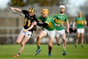 24 November 2024; Conor Murphy of Castletown Geoghegan is tackled by Cillian Kiely of Kilcormac-Killoughey during the AIB Leinster GAA Senior Club Hurling Championship semi-final match between Castletown Geoghegan and Kilcormac-Killoughey at TEG Cusack Park in Mullingar, Westmeath. Photo by Tom Beary/Sportsfile