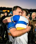 24 November 2024; Darragh Canavan, left, and Niall Kelly of Errigal Ciaran after their side's victory in the AIB Ulster GAA Senior Club Football Championship semi-final match between Clann Éireann and Errigal Ciaran at Páirc Esler in Newry, Down. Photo by Stephen Marken/Sportsfile