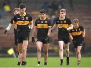 24 November 2024; Dr Crokes players, from left, David Shaw, Tony Brosnan, and Cian McMahon during the AIB Munster GAA Senior Club Football Championship semi-final match between Rathgormack and Dr Crokes at Fraher Field in Dungarvan, Waterford. Photo by Michael P Ryan/Sportsfile