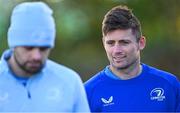 25 November 2024; Ross Byrne, right, and Harry Byrne arrive for Leinster rugby squad training at UCD in Dublin. Photo by Piaras Ó Mídheach/Sportsfile