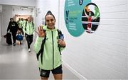 25 November 2024; Julie-Ann Russell arrives for a Republic of Ireland women's gym and prehab session at the Sport Ireland Institute on the Sport Ireland Campus in Dublin. Photo by Stephen McCarthy/Sportsfile