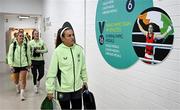 25 November 2024; Goalkeeper Grace Moloney arrives for a Republic of Ireland women's gym and prehab session at the Sport Ireland Institute on the Sport Ireland Campus in Dublin. Photo by Stephen McCarthy/Sportsfile