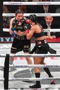 15 November 2024; Katie Taylor, left, and Amanda Serrano during their undisputed super lightweight championship fight at AT&T Stadium in Arlington, Texas, USA. Photo by Stephen McCarthy/Sportsfile Photo by Stephen McCarthy/Sportsfile