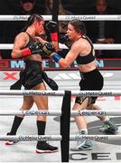 15 November 2024; Katie Taylor, right, and Amanda Serrano during their undisputed super lightweight championship fight at AT&T Stadium in Arlington, Texas, USA. Photo by Stephen McCarthy/Sportsfile Photo by Stephen McCarthy/Sportsfile