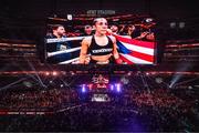 15 November 2024; Amanda Serrano before her undisputed super lightweight championship fight with Katie Taylor at AT&T Stadium in Arlington, Texas, USA. Photo by Stephen McCarthy/Sportsfile