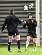 26 November 2024; Jack Crowley, right, and Cian Healy during an Ireland Rugby training session at the IRFU High Performance Centre in Dublin. Photo by Ramsey Cardy/Sportsfile