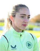 26 November 2024; Megan Connolly arrives for a Republic of Ireland women training session at the FAI National Training Centre in Abbotstown, Dublin. Photo by Stephen McCarthy/Sportsfile