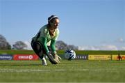 27 November 2024; Goalkeeper Grace Moloney during a Republic of Ireland women training session at the FAI National Training Centre in Abbotstown, Dublin. Photo by Stephen McCarthy/Sportsfile