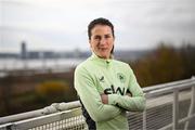 28 November 2024; Republic of Ireland's Niamh Fahey poses for a portrait at their team hotel ahead of their UEFA Women's EURO 2025 Play-off second round first leg match against Wales on Friday. Photo by Stephen McCarthy/Sportsfile