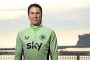 28 November 2024; Republic of Ireland's Niamh Fahey poses for a portrait at their team hotel ahead of their UEFA Women's EURO 2025 Play-off second round first leg match against Wales on Friday. Photo by Stephen McCarthy/Sportsfile