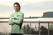 28 November 2024; Republic of Ireland's Niamh Fahey poses for a portrait at their team hotel ahead of their UEFA Women's EURO 2025 Play-off second round first leg match against Wales on Friday. Photo by Stephen McCarthy/Sportsfile