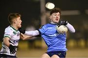 27 November 2024; Niall Cramer of UCD in action against Jeremiah Brosnan of UL during the HE GAA Freshers Football League Division 1 final match between UCD and UL at Billings Park in UCD, Dublin. Photo by Piaras Ó Mídheach/Sportsfile