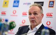 28 November 2024; IRFU chief executive officer Kevin Potts during the IRFU Continuation AGM media conference at the Aviva Stadium in Dublin. Photo by Seb Daly/Sportsfile