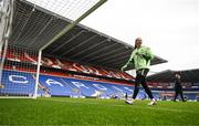 28 November 2024; Goalkeeper Courtney Brosnan during a Republic of Ireland women training session at Cardiff City Stadium in Wales. Photo by Stephen McCarthy/Sportsfile