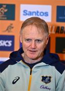 28 November 2024; Head coach Joe Schmidt speaks to the press during an Australia Rugby media conference at the Radisson St Helen's Hotel in Dublin. Photo by Ben McShane/Sportsfile