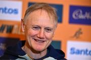 28 November 2024; Head coach Joe Schmidt speaks to the press during an Australia Rugby media conference at the Radisson St Helen's Hotel in Dublin. Photo by Ben McShane/Sportsfile