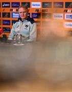 28 November 2024; Head coach Joe Schmidt speaks to the press during an Australia Rugby media conference at the Radisson St Helen's Hotel in Dublin. Photo by Ben McShane/Sportsfile