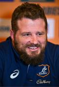 28 November 2024; James Slipper speaks to the press during an Australia Rugby media conference at the Radisson St Helen's Hotel in Dublin. Photo by Ben McShane/Sportsfile