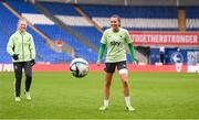 28 November 2024; Abbie Larkin during a Republic of Ireland women training session at Cardiff City Stadium in Wales. Photo by Stephen McCarthy/Sportsfile