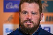 28 November 2024; James Slipper speaks to the press during an Australia Rugby media conference at the Radisson St Helen's Hotel in Dublin. Photo by Ben McShane/Sportsfile