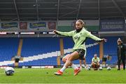 28 November 2024; Izzy Atkinson during a Republic of Ireland women training session at Cardiff City Stadium in Wales. Photo by Stephen McCarthy/Sportsfile