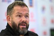 28 November 2024; Head coach Andy Farrell during an Ireland Rugby media conference at the Aviva Stadium in Dublin. Photo by Seb Daly/Sportsfile