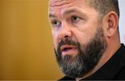 28 November 2024; Head coach Andy Farrell during an Ireland Rugby media conference at the Aviva Stadium in Dublin. Photo by Seb Daly/Sportsfile