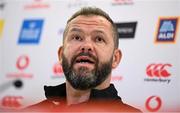 28 November 2024; Head coach Andy Farrell during an Ireland Rugby media conference at the Aviva Stadium in Dublin. Photo by Seb Daly/Sportsfile