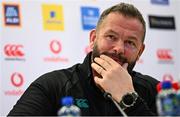 28 November 2024; Head coach Andy Farrell during an Ireland Rugby media conference at the Aviva Stadium in Dublin. Photo by Seb Daly/Sportsfile