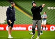 29 November 2024; Ireland forwards coach Paul O'Connell, right, and Ireland head coach Andy Farrell during an Ireland rugby captain's run at the Aviva Stadium in Dublin. Photo by Sam Barnes/Sportsfile