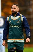29 November 2024; Lukhan Salakaia-Loto during an Australia rugby captain's run at Wanderers RFC in Dublin. Photo by Piaras Ó Mídheach/Sportsfile